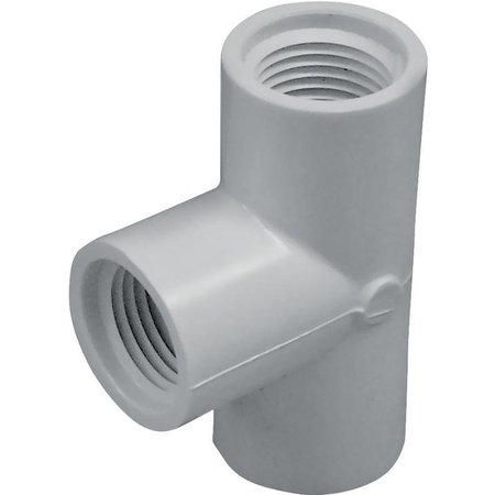 LASCO 405007BC Pipe Tee, 34 in, FPT, PVC, White, SCH 40 Schedule 405007-BC